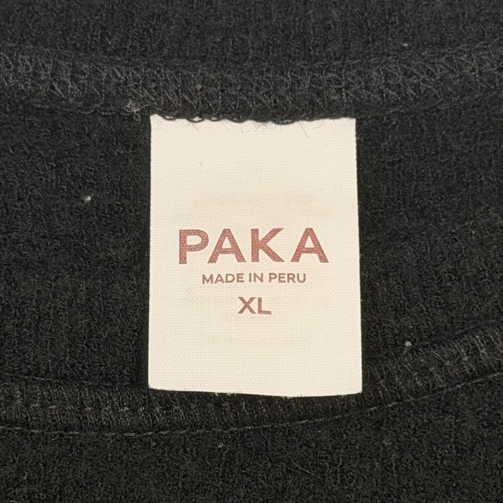 Paka Sweater Womens XL Black Royal Alpaca Merino Crewneck Thumbholes Pullover - Picture 5 of 11